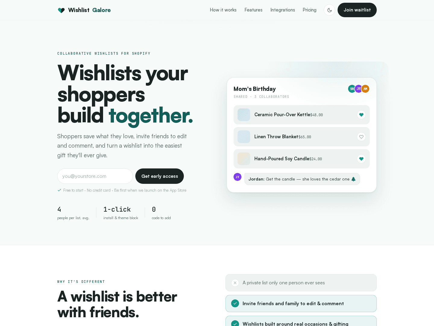 Wishlist Galore, Our Shopify App